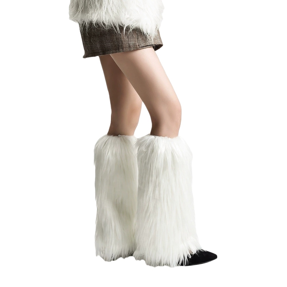 Fluffy Faux Fur Leg Warmers Winter Plush Boot Covers Thick Fuzzy Leg Covers